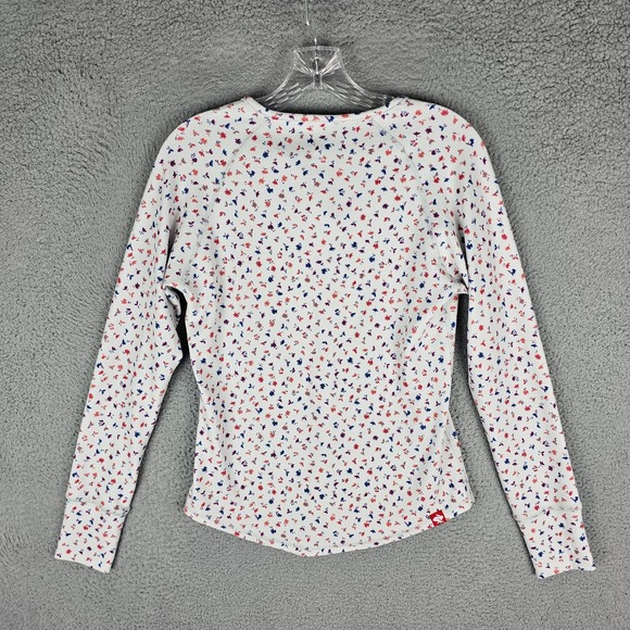 Rabbit Henley Shirt Women XS Foliage Waffle Knit Long Sleeve Pullover - Picture 2 of 11